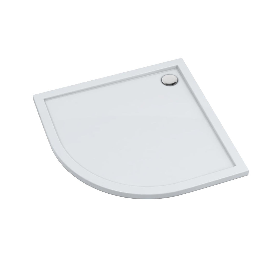 AQUABAD Duschwanne/Duschtasse Villa mit LeakProtect Technologie Smooth White 80x80cm Viertelkreis R5