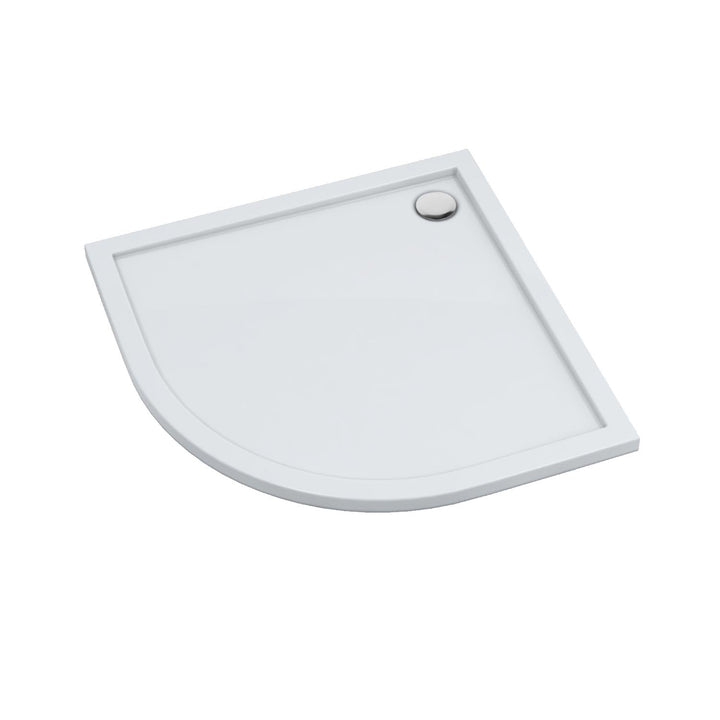 AQUABAD Duschwanne/Duschtasse Villa mit LeakProtect Technologie Smooth White 80x80cm Viertelkreis R5