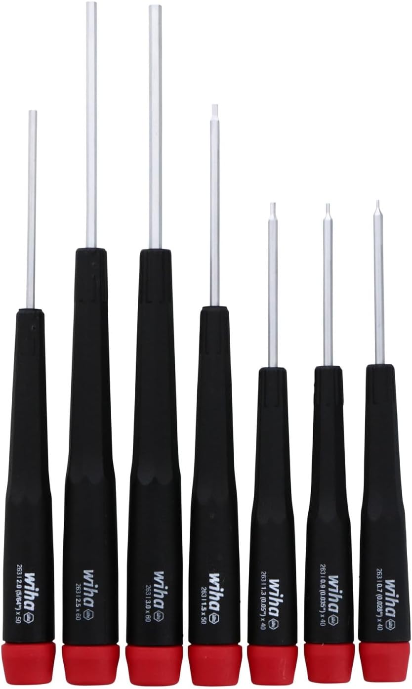 Wiha 26390 Schraubendreher-Set, metrisch mit Präzisionsgriff, 7-3,0 mm, 7-teilig