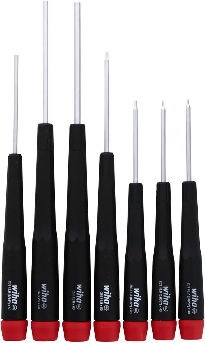 Wiha 26390 Schraubendreher-Set, metrisch mit Präzisionsgriff, 7-3,0 mm, 7-teilig