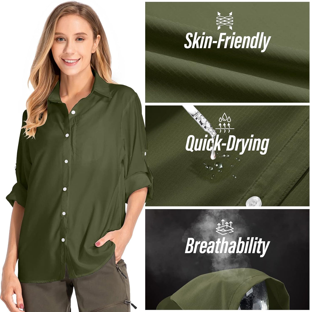 yeyity Damen Hemdbluse UV Schutz Langarmshirt Damen Schnell Trocknende Sport Shirts Wandershirt Safa