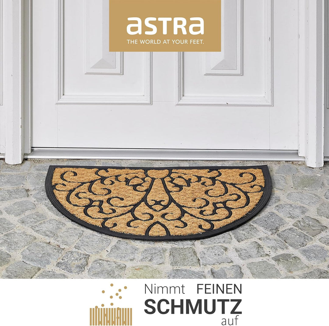 Astra rutschfeste Fussmatte aussen wetterfest - Coco Deluxe Fussabtreter aus Gummi und Kokosantibakt