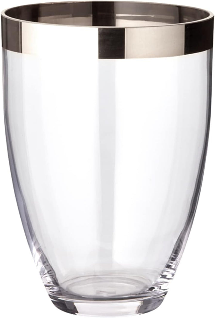 EDZARD Vase Charlotte (Ø 15 cm, Höhe 20 cm) aus mundgeblasenem Kristallglas - Blumenvase, Glasvase r