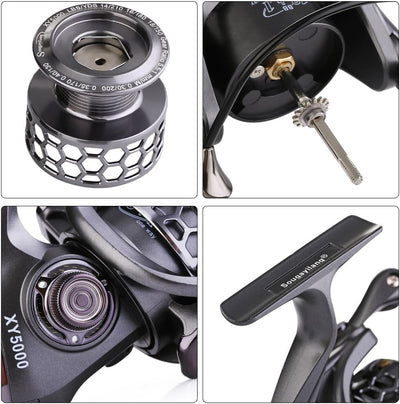 Sougayilang Angelrolle 13 + 1BB Leichtgewichtig, ultraglatt, Aluminium, drehbar, mit gratis Ersatz-G