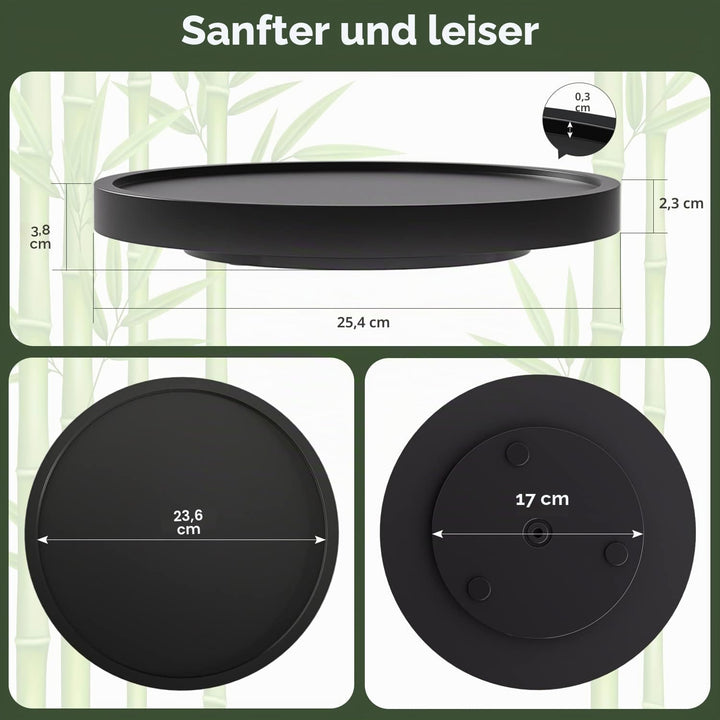 VeyFey Drehteller Schminktisch Tablett 25.4 cm für Parfümkerze, Bambus-Küchenspüle, Arbeitsplatte, O