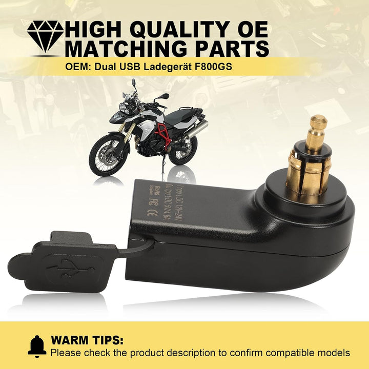 Motorrad Ladegerät Dual USB Anschlüssen, Für BMW F800gs, F650gs Und F700gs. Schnell Ladestecker Mit
