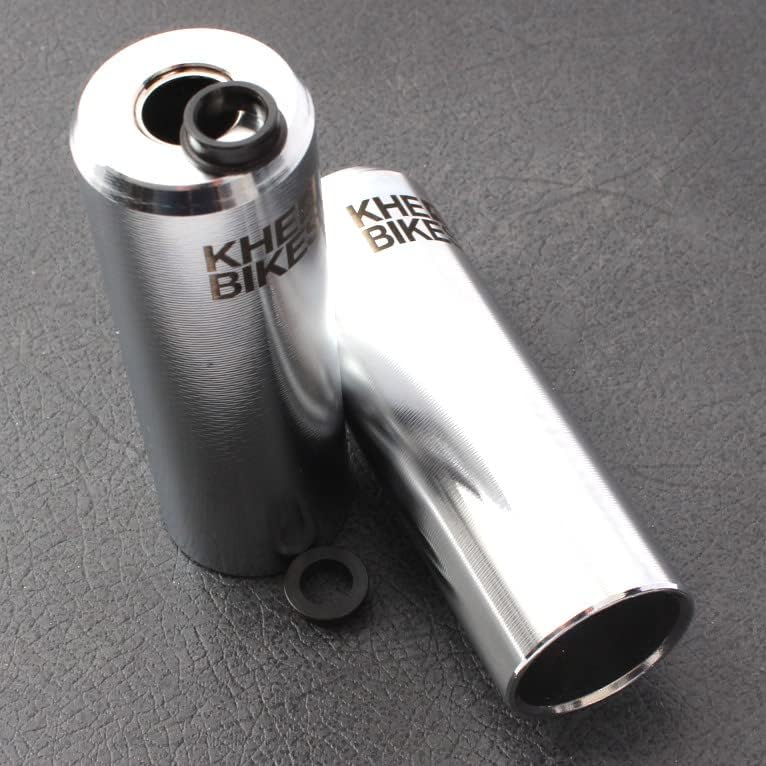 KHEbikes KHE CNC PRO BMX Pegs 10mm 14mm Silber Chrom 492g mit Adapter und Laser Logo