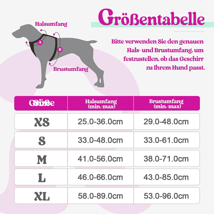 rabbitgoo Hundegeschirr Mittelgrosse Hunde, Anti Zug Geschirr mit Kontrolle, No Pull Verstellbar Hun