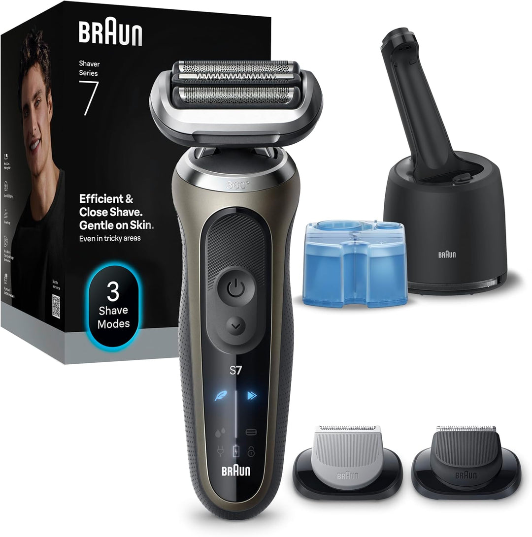 Braun Series 7 Elektrorasierer für Herren, Nass- und Trockenrasur, Turbo und Standard Modus, Wasserd