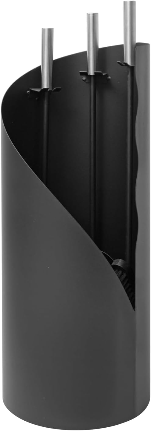 raik R1009 Raik Kaminbesteck Fritz, 3-teilig, schwarz, Edelstahlgriffe, 61