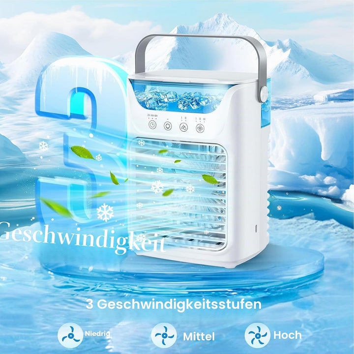 Tragbare Klimaanlagen, Luftkühler Luftbefeuchter mit Wassertank und Kaltnebel, Kühlventilator Unters