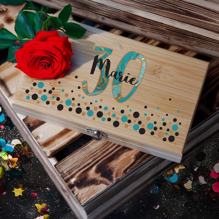 LAUBLUST Weinöffner Set Personalisiert mit Name & Alter - 5er Weinzubehörset als Geschenk zum Geburt