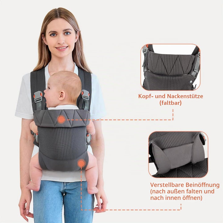 IULONEE Babytrage für Neugeborene Ergonomic Baby Carrier Tragbar Babytrage Vorne nach hinten tragen