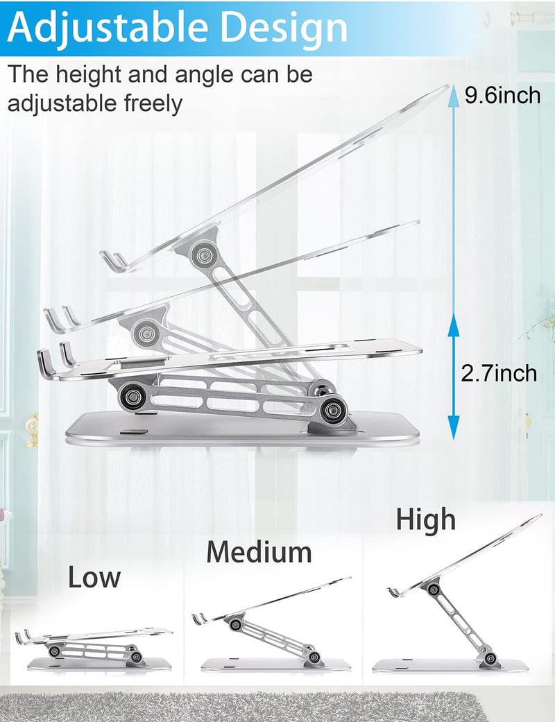 Usoun Laptop Ständer, Einstellbar Notebook Ständer, ergonomischer Computerständer für den Schreibtis