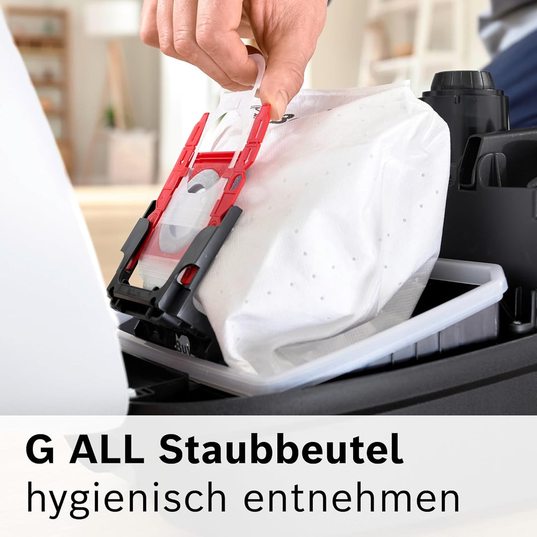 Bosch Serie 4 BGB41WH1 Staubsauger mit Beutel, Reichweite 11 m, Staubbeutel XL, Stoffdüse, Schlitzdü