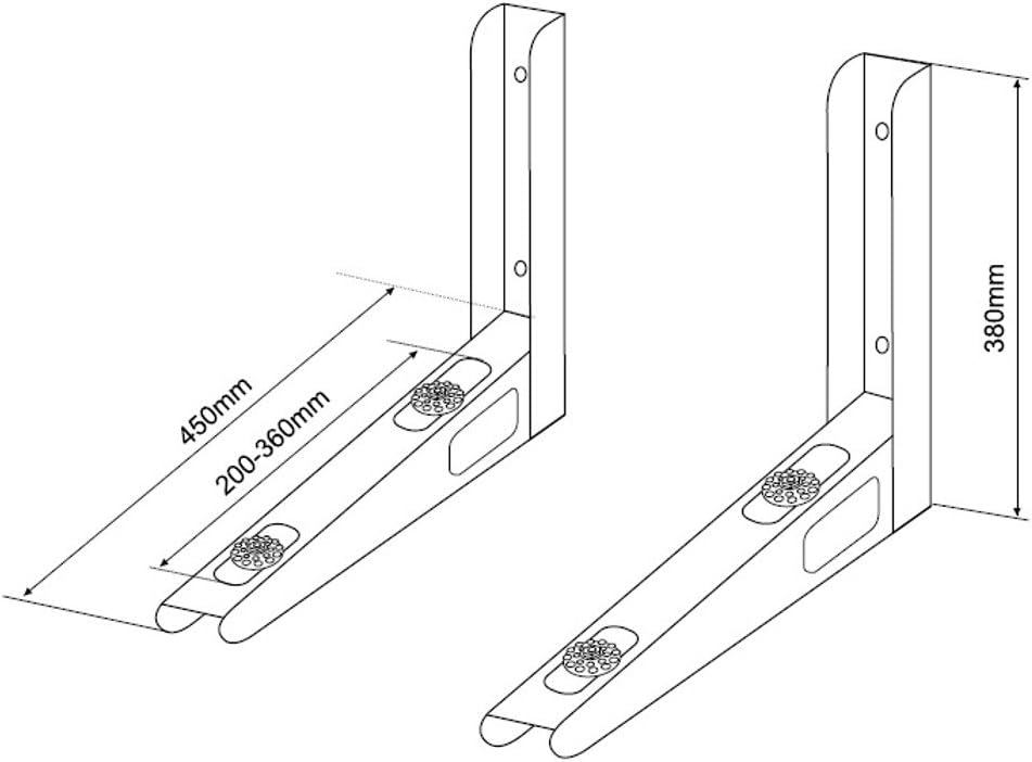 Maclean MC-621 Wandhalterung für Klimaanlage | Wandkonsole 450mm | Tragkraft 100kg | Verzinkter Stah