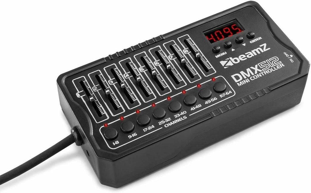 BeamZ DMX-512MINI - DMX Controller, Akku Lichtmischpult, 64 Kanäle, 8 Stunden Akkulaufzeit, mobiler