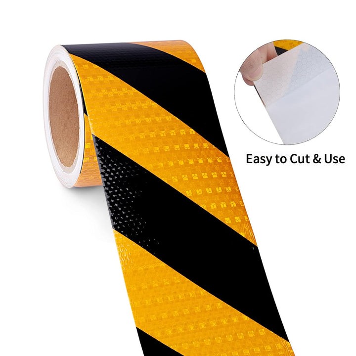 Reflektierendes Klebeband, Gelb &amp; Schwarz, 10 cm x 10 m, wasserdicht, reflektierendes Klebeband, sel
