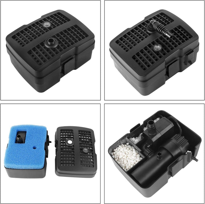 Forever Speed 4 in 1 Teichpumpe Springbrunnenpumpe mit Filter, 5W/9W/11W UV-Klärer, 1000l/h-2500l/h,