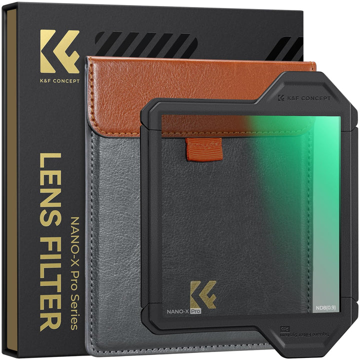 K&F CONCEPT Nano X-PRO Rechteckfilter ND8(3 Stop) 100x100mm Graufilter aus Optisches Glas mit 28 Nan