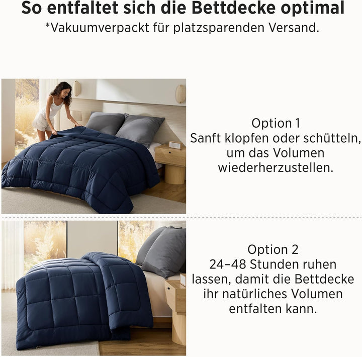 BEDSURE Bettdecke 155x220 - Ganzjahresdecke 4 Jahreszeiten, Steppdecke für Allergiker 300GSM Duvet 1