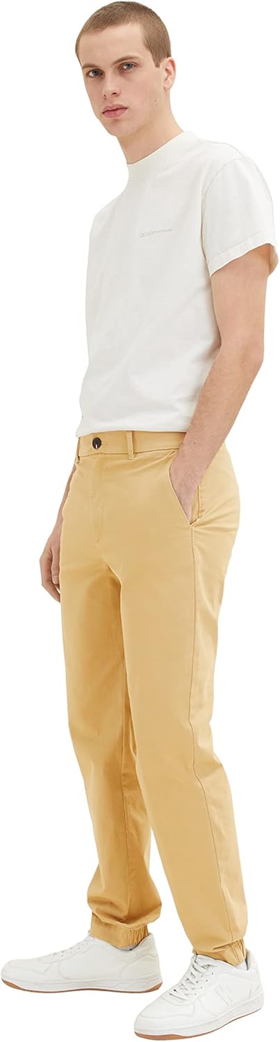 TOM TAILOR Denim Herren Relaxed Chino Hose, L 31041 - Brown Rice