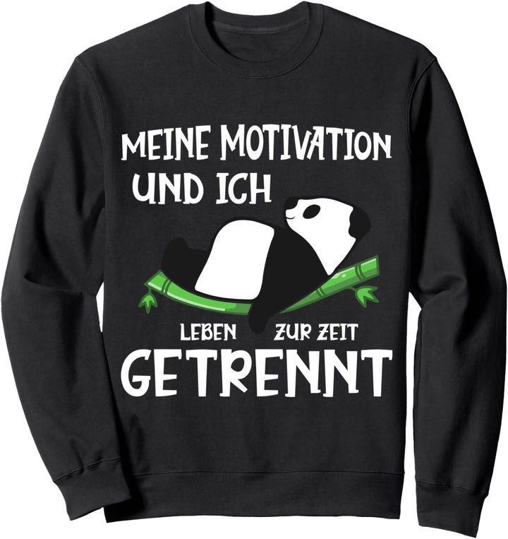 Meine Motivation und ich leben zur Zeit getrennt Panda Bär Sweatshirt