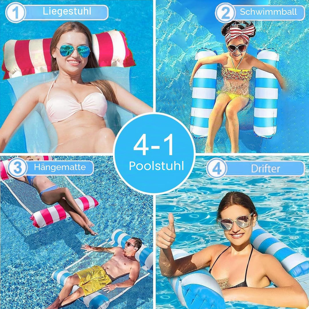2 Stück Luftmatratze Pool Pool Spielzeug 4 In 1 Aufblasbare Wasserspielzeug Pool Zubehör Pool Aufbla