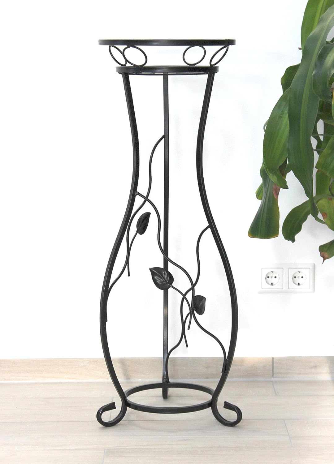 DanDiBo Blumensäule Metall Schwarz 90 cm Blumenständer KW405 Pflanzensäule Pflanzenständer Blumenhoc
