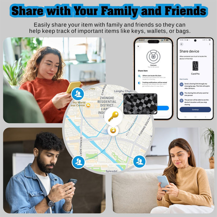 Reyke Wallet Tracker Card 2 Pack – Slim Bluetooth Tracker Karte kompatibel mit Apple Find My & Andro