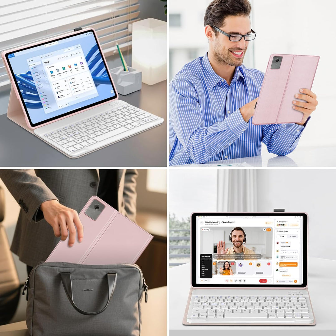 IVEOPPE Hülle mit Tastatur für Lenovo Idea Tab 11" 2025, Bluetooth Abnehmbare Magnetisch QWERTZ Tast