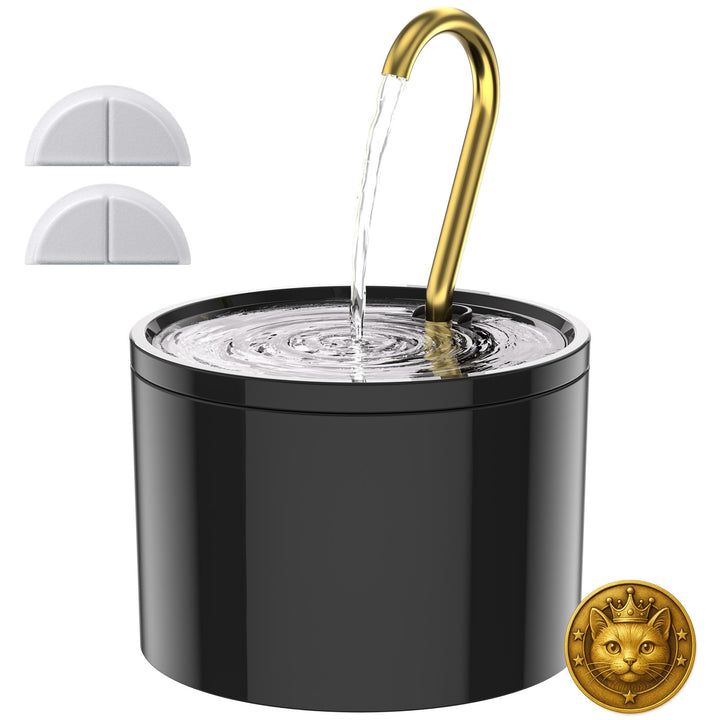 Kittyspout Katzenbrunnen Keramik, 1.2L Trinkbrunnen mit 3 Wasserstufen und Kupferrohr, Leiser Trinkb
