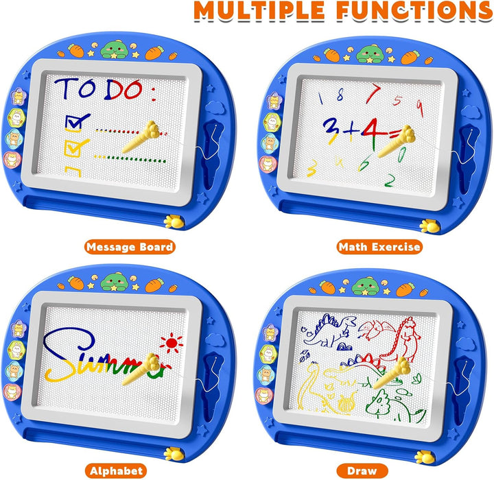 XL Magnetische Zaubertafel für Kinder, Maltafel mit Stempel & Stift, Lernspielzeug & Reisegrösse, Ge