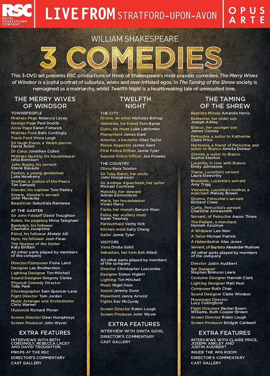 Shakespeare: 3 Comedies [3 DVDs], DVD