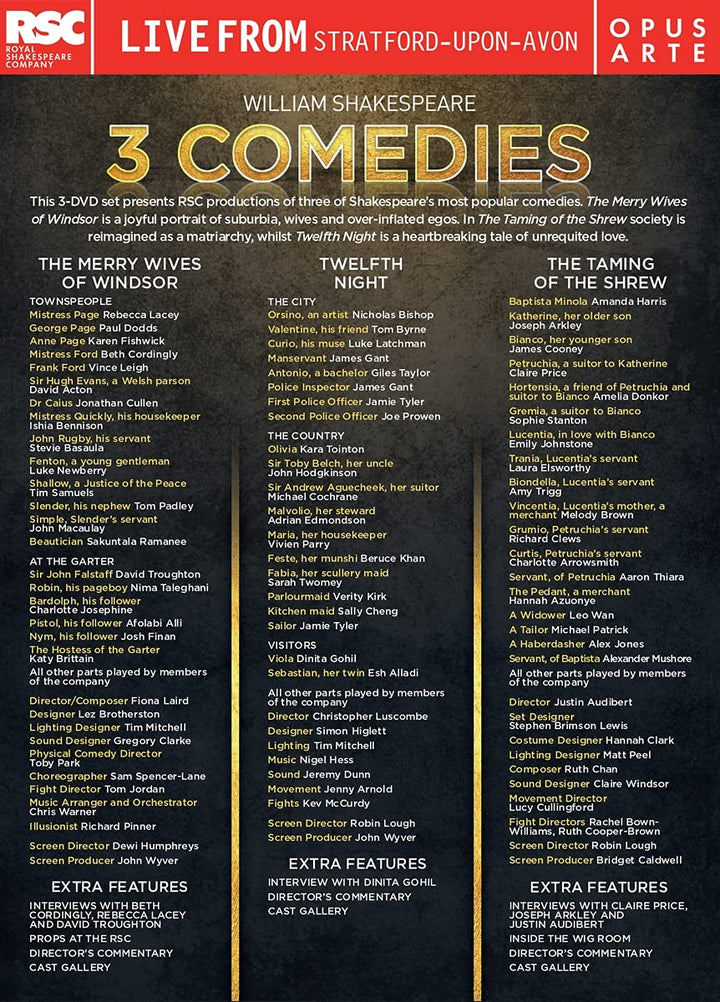 Shakespeare: 3 Comedies [3 DVDs], DVD