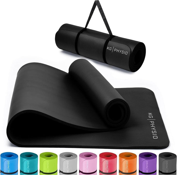 KG Physio Yogamatte Rutschfest und Gepolstert - Yoga Matte mit Tragegurt, Fitnessmatte, Turnmatte, S