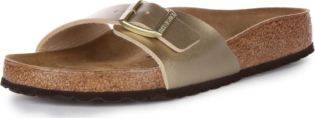 Birkenstock Classic MADRID BF-NUBUK Damen Pantoletten 37 EU Gold, 37 EU Gold