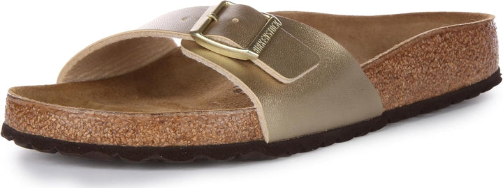 Birkenstock Classic MADRID BF-NUBUK Damen Pantoletten 37 EU Gold, 37 EU Gold