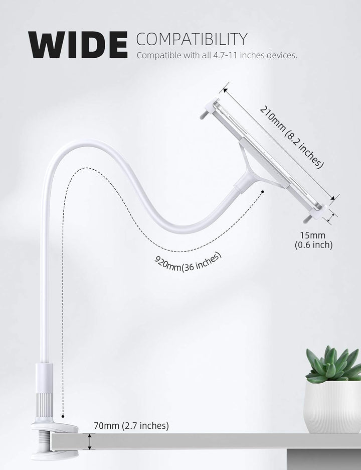 Lamicall Tablet Halter, Schwanenhals Tablet Halterung - Flexible Einstellbare Lazy Lang Arm Ständer