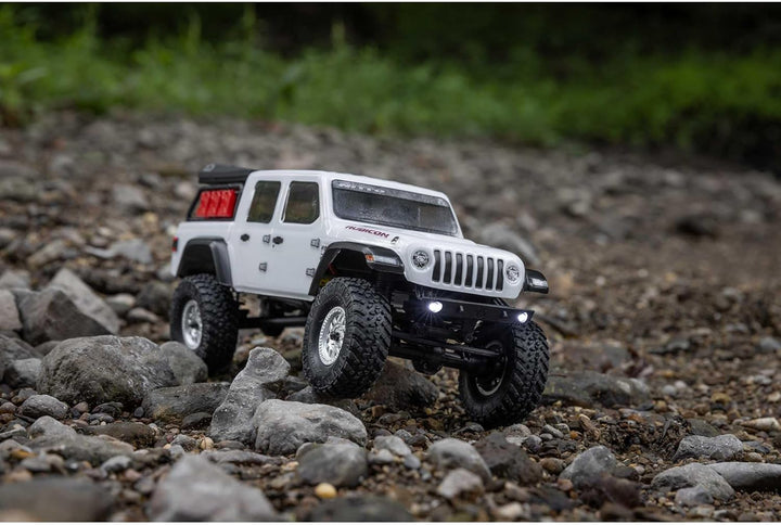Axial 1/24 SCX24 Jeep JT Gladiator 4X4 RTR Brushed Rock Crawler (Battery & Charger Included), White