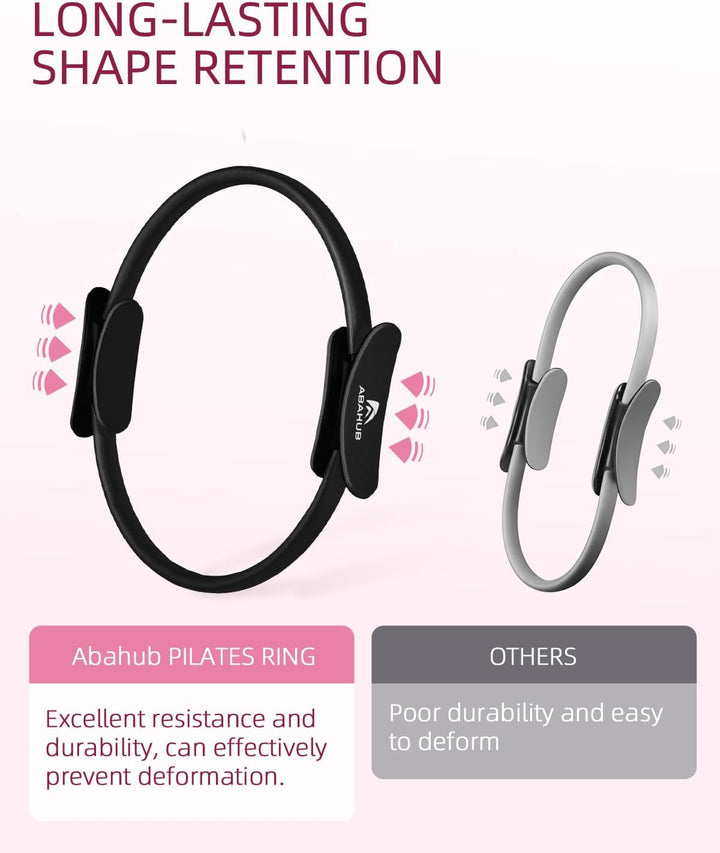 Abahub Pilates Ring Set, 35CM Magic Circle, 25CM Mini Ball,5er Set Fitnessbänder,Home Pilates Ausrüs