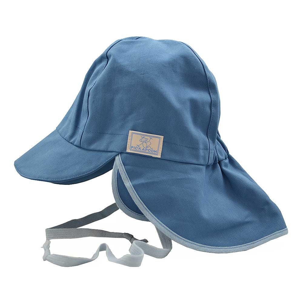 PICKAPOOH Baby/Kinder Sonnenhut/Sonnenmütze Tom mit UV-Schutz aus Reiner Bio-Baumwolle, Jeans Gr. 48