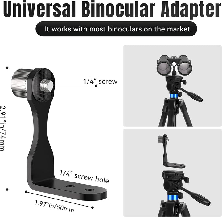 Fernglas Stativ, 173 cm und 25 cm Mini Aluminium-Stative, mit Fernglas-Adapter, 2 QR-Platten sowie 2