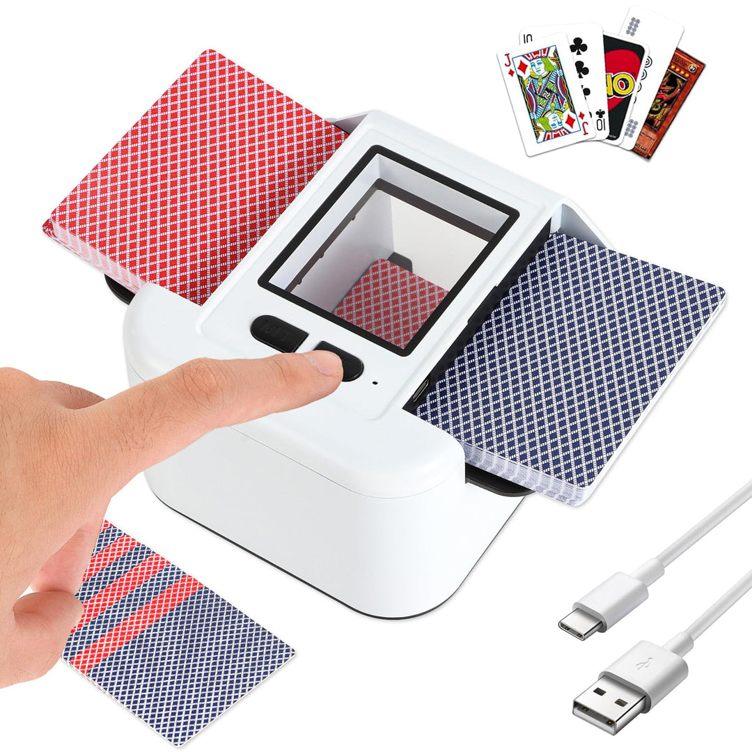 Automatischer Kartenmischer, Kartenmischmaschine Elektrische, 2000 mAh, Mischmaschine Karten für UNO
