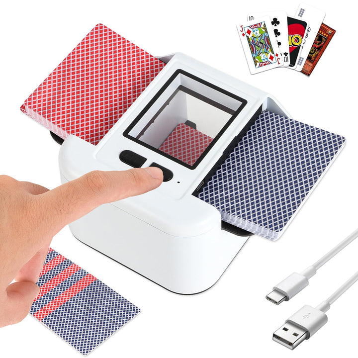 Automatischer Kartenmischer, Kartenmischmaschine Elektrische, 2000 mAh, Mischmaschine Karten für UNO