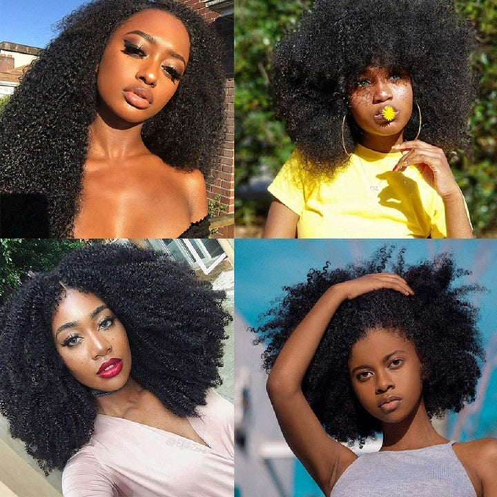 Afro kinky Curly Human Hair 3 Bundles Brasilianisches Afro-Echthaar, gewellt, 3 Bündel, gelockt, Ech