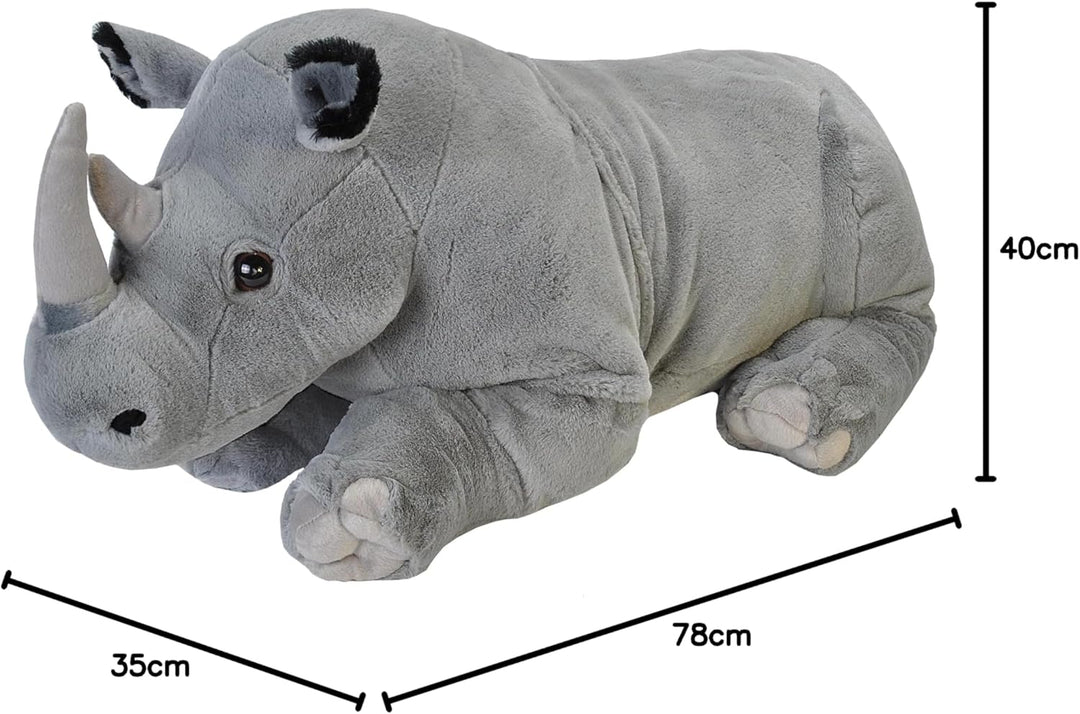 Wild Republic 19330 Jumbo Plüsch Nashorn Rhinozeros, grosses Kuscheltier, Plüschtier, Cuddlekins, 76