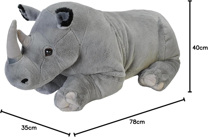 Wild Republic 19330 Jumbo Plüsch Nashorn Rhinozeros, grosses Kuscheltier, Plüschtier, Cuddlekins, 76