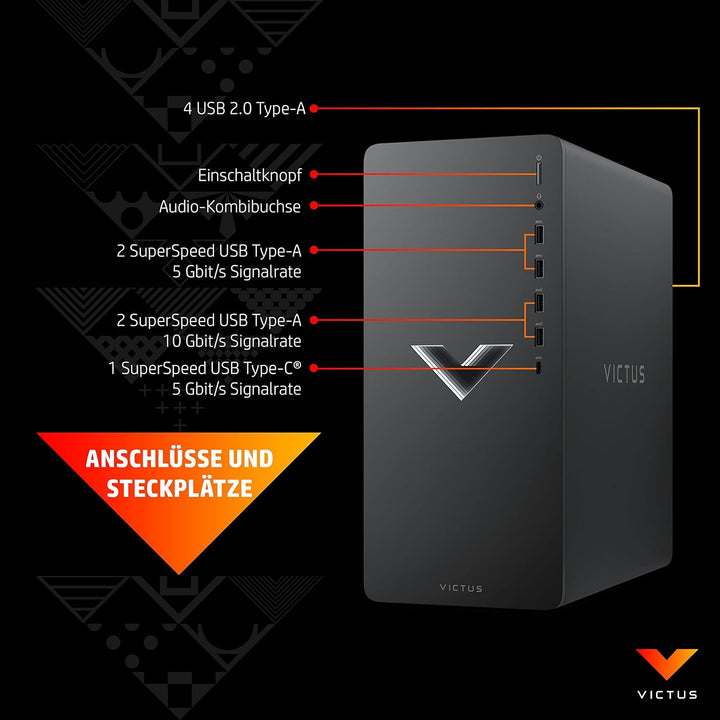 HP VICTUS Gaming PC, Intel® Core™ i5-14400F, 16 GB DDR4 RAM, 512 GB SSD, NVIDIA GeForce RTX 4060, Wi