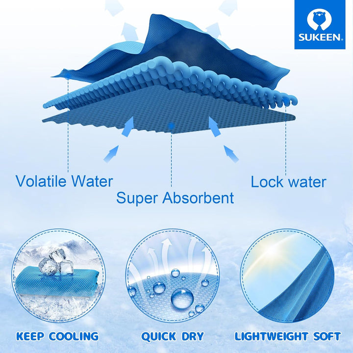 Sukeen Kühlendes Handtuch, Sport Cooling Towel für Hals und Körper, Schweisshandtuch schnelltrocknen
